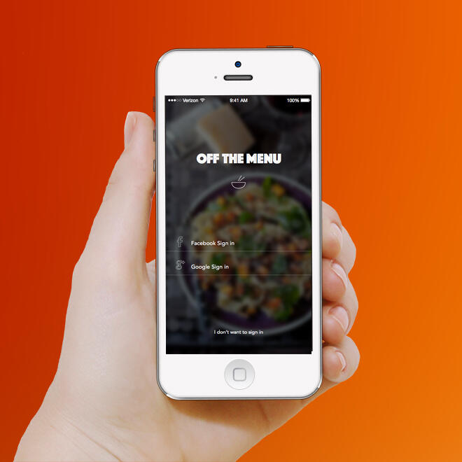 Off The Menu app